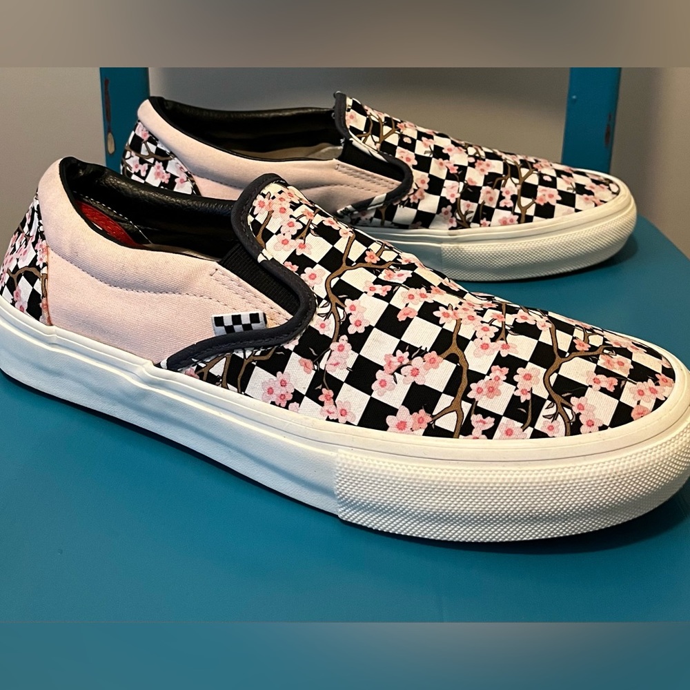 Custom Vans Cherry Blossom Checkerboard, Mens 12